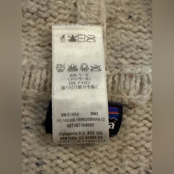 Patagonia Ranchito Wool Blend Buttoned Hoodie Long Sleeved Hooded Sweater Top - Picture 12 of 16